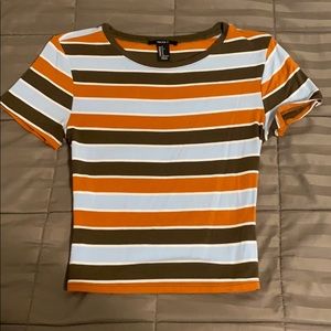 Forever 21 stripes cropped shirt